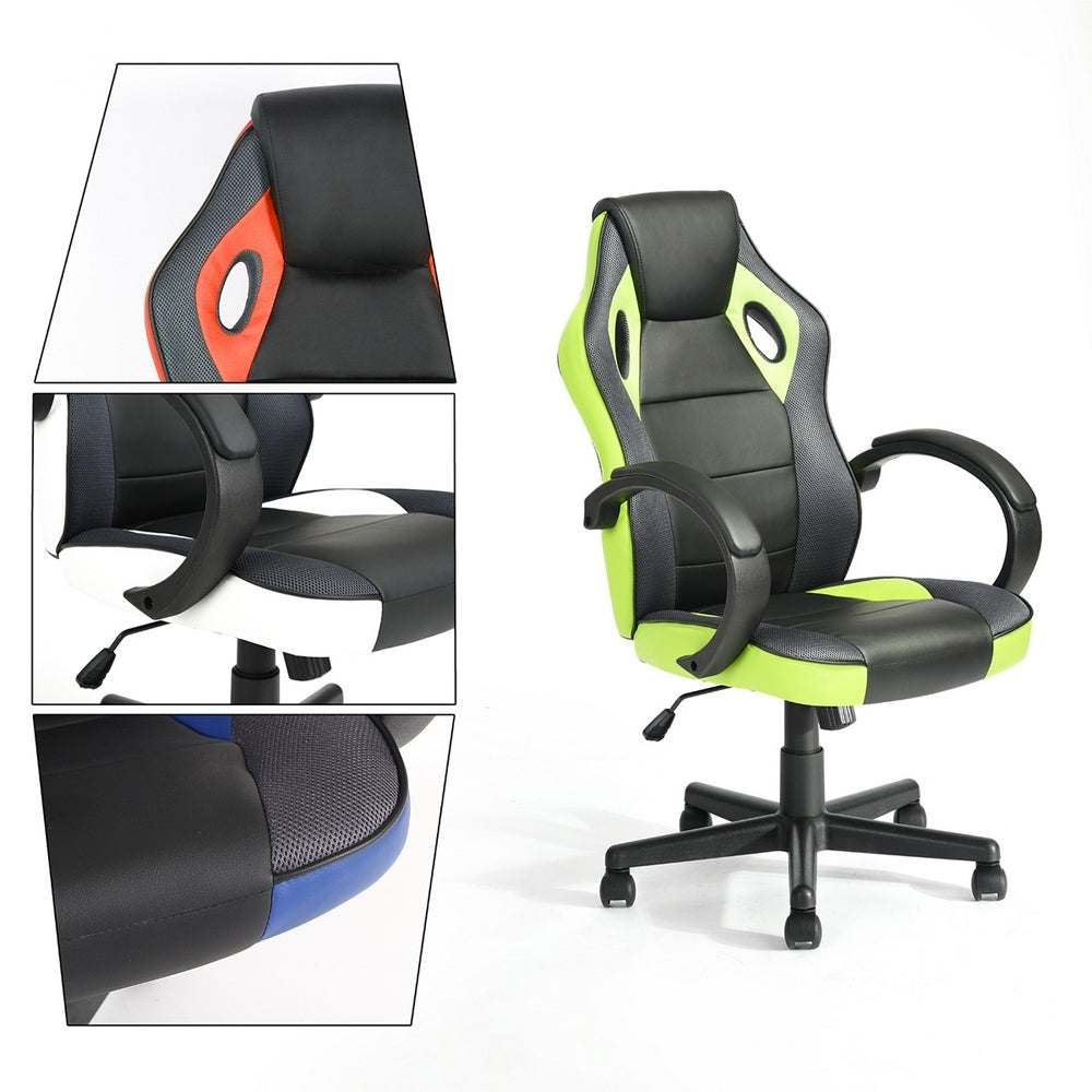 Gaming Office Chair with Fabric Adjustable Swivel, BLACK AND YELLOW