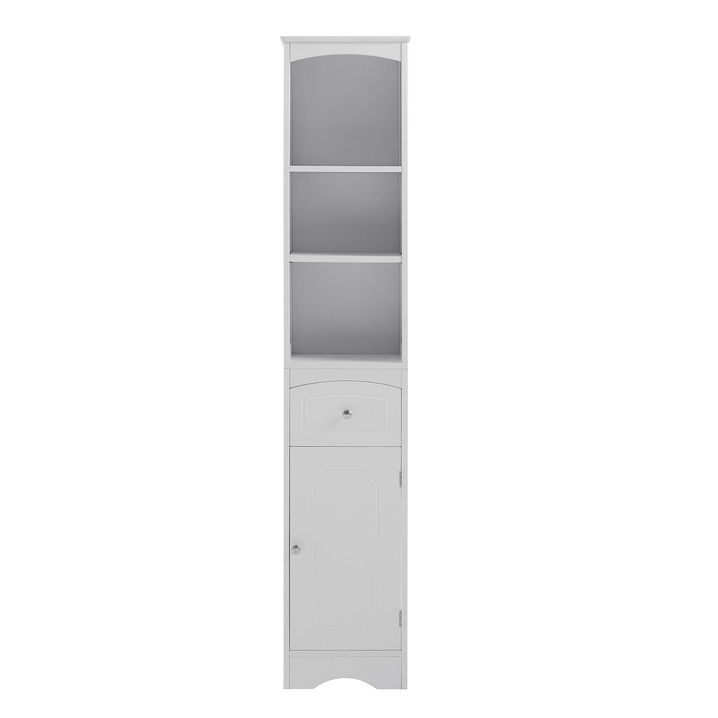 Tall Bathroom Cabinet, Freestanding Storage Cabinet with Drawer, MDF Board, Adjustable Shelf, White