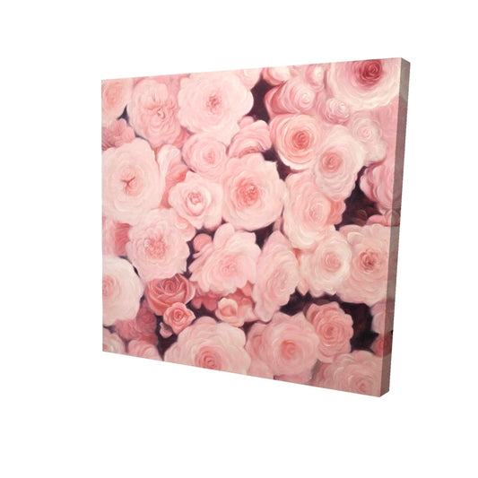 Pink flower field - 08x08 Print on canvas