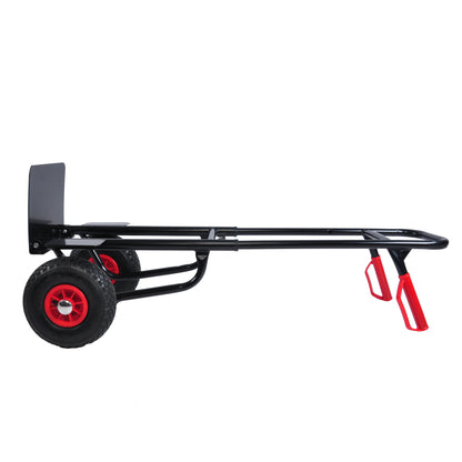 Heavy duty manual truck with double handles 330 lb steel trolley for moving heavy platform truck with 10 "rubber wheels for moving/warehouse/garden/grocery