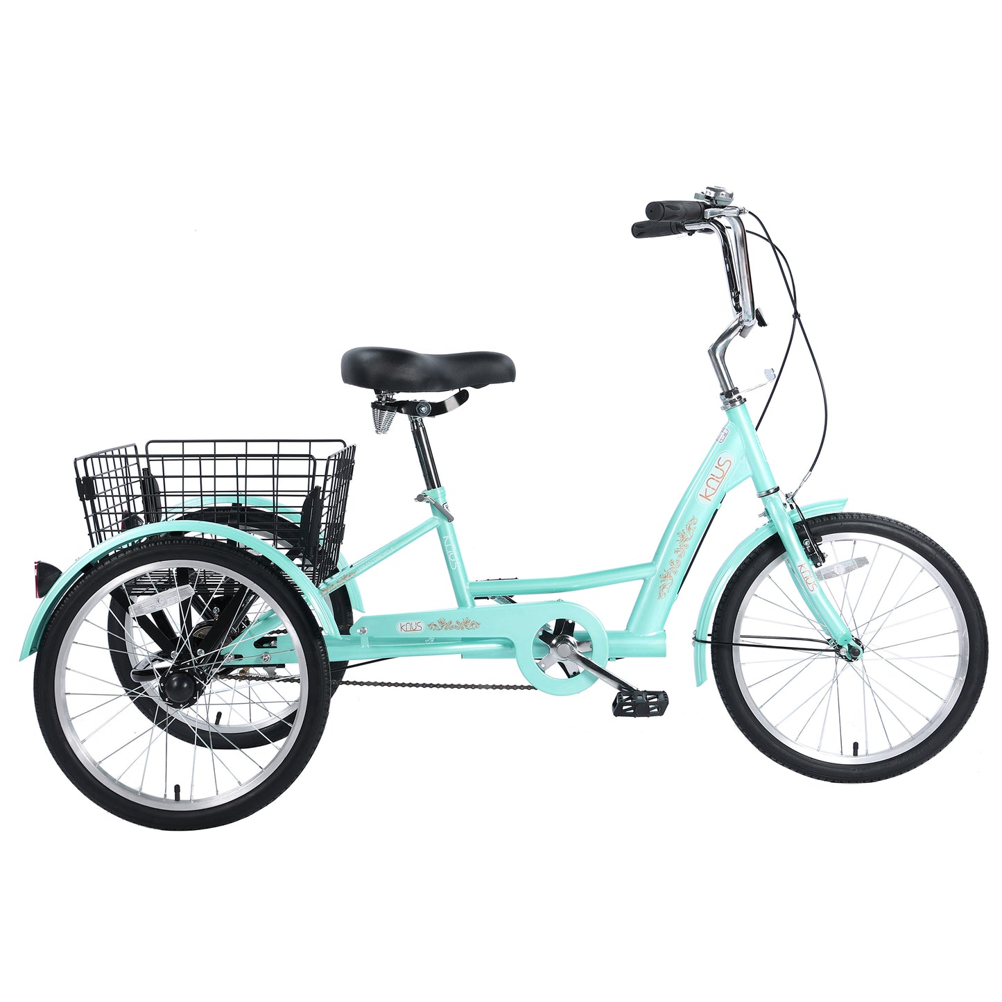 26" European Adult Tricycles 3 Wheel W/Installation Tools with Low Step-Through, Large Basket, Tricycle for Adults, Women, Men