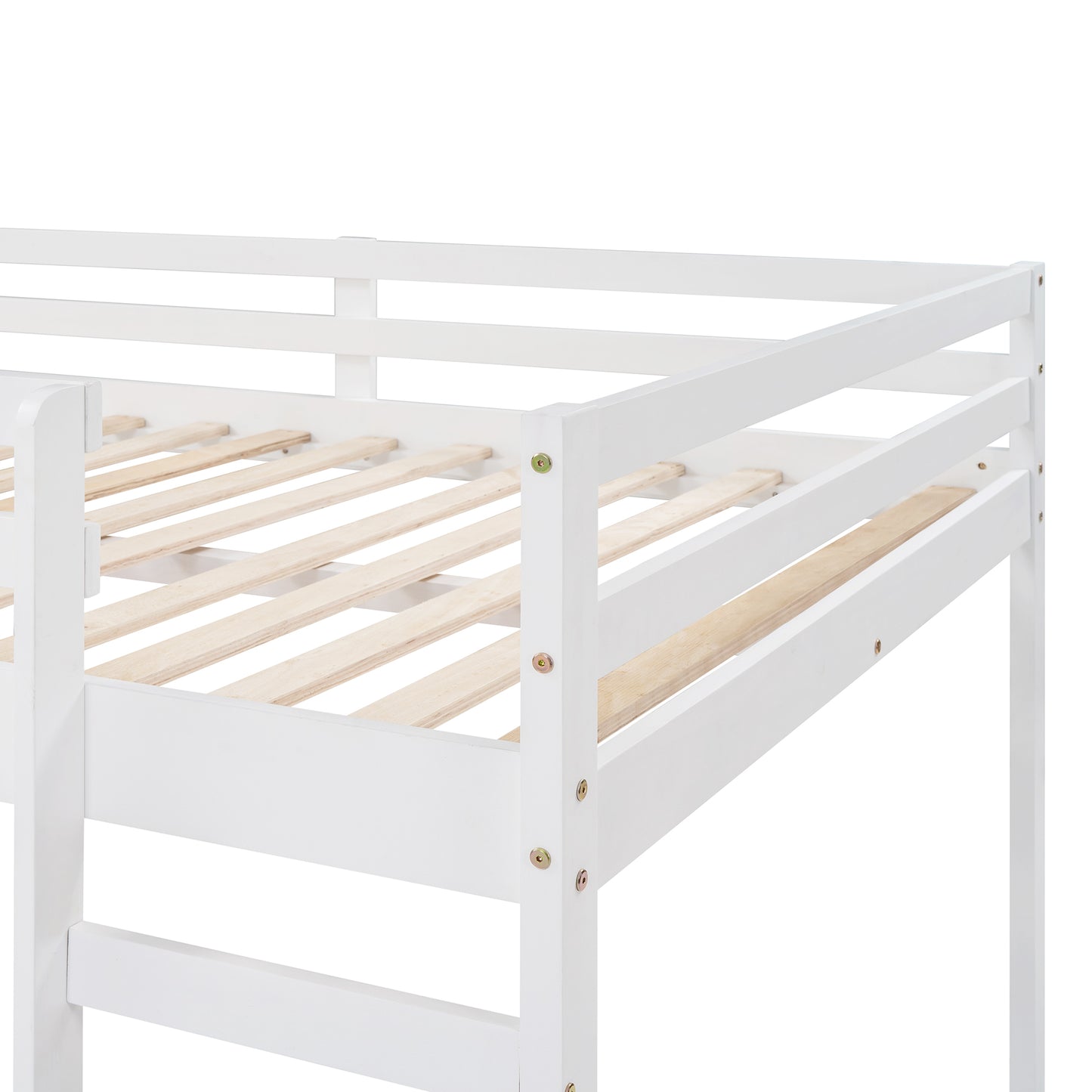 Loft Bed with Slide, Multifunctional Design, Full (White)(OLD SKU :WF281157AAK)