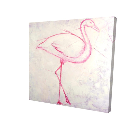 Flamingo sketch - 16x16 Print on canvas