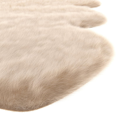 Beige Faux Fur Area Rug 2x3