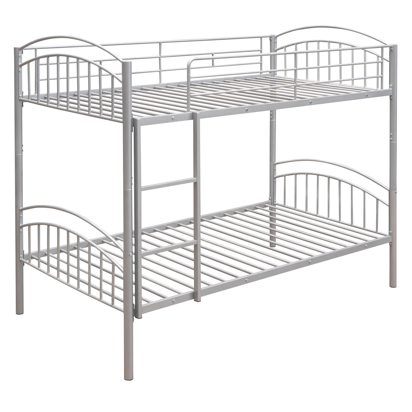 Twin Over Twin Metal Bunk Bed,Divided into Two Beds(Silver)（OLD SKU:MF280424AAN）