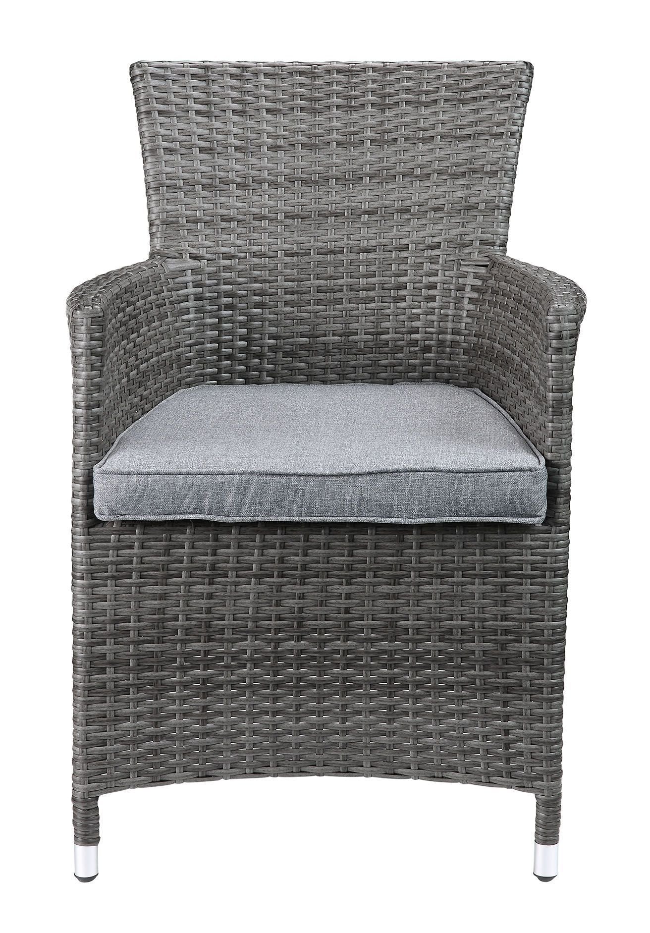 ACME Tashelle Patio Bistro Set (3Pc) in Gray Fabric & Gray Wicker 45000