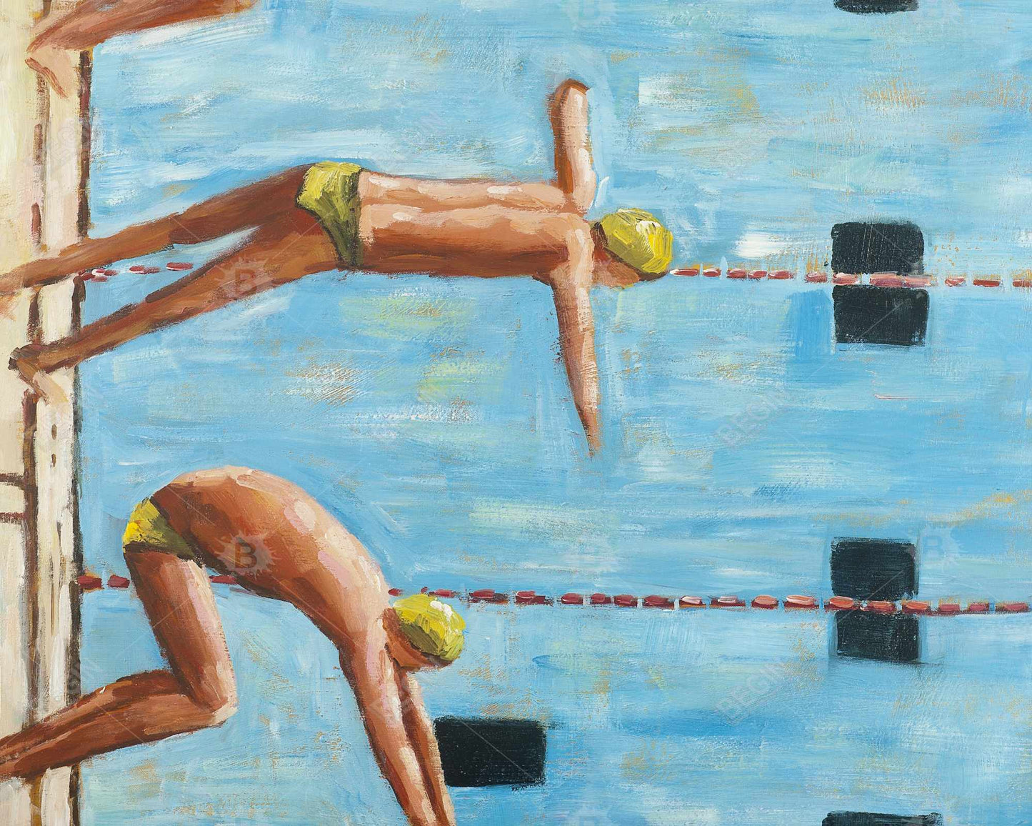 Swimmers - 16x20 Print on canvas