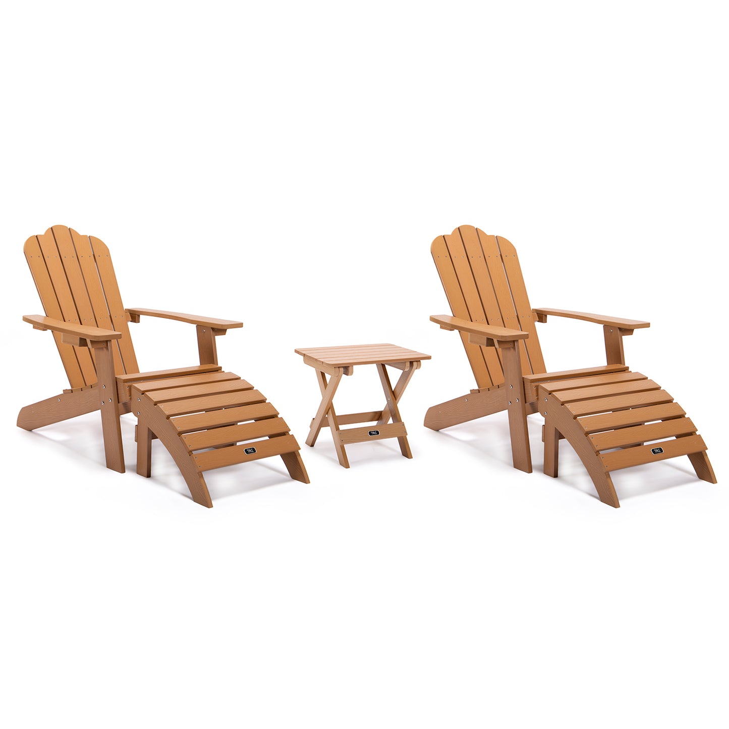 TALE Adirondack Chair Backyard Outdoor Furniture Painted Seating with Cup Holder All-Weather and Fade-Resistant Plastic Wood for Lawn Patio Deck Garden Porch Lawn Furniture Chairs Brown