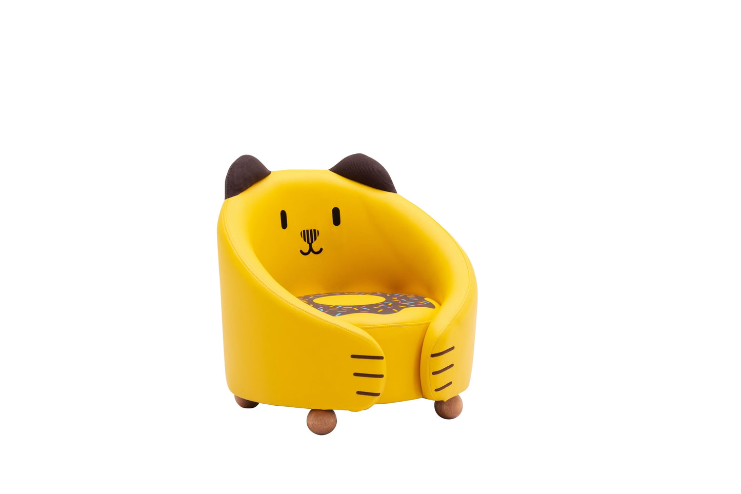 Beautiful Kids Chair 1pc Cat Yellow
