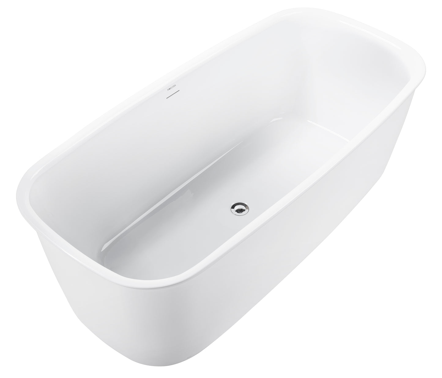 63" 100% Acrylic Freestanding Bathtub，Contemporary Soaking Tub，white bathtub