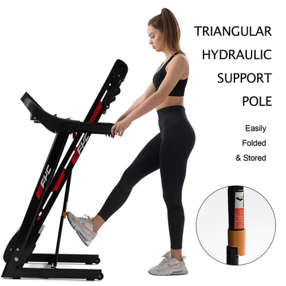 FYC Folding Treadmill for Home - 330 LBS Weight Capacity Running Machine with Incline/Bluetooth, 3.5HP 16KM/H Max Speed Foldable Electric Treadmill Easily Assembly, Home Gym Workout Exercise