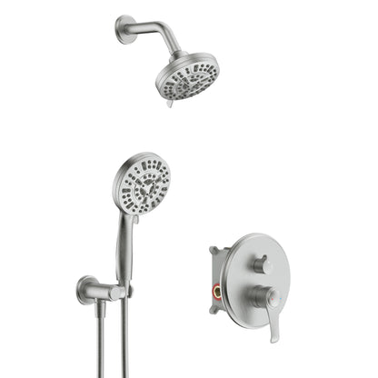 Large Amount of water Multi Function Shower Head - Shower System,  9-Function Hand Shower, Simple Style, Brushed Nickel