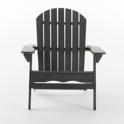 Outdoor Solid Wood Foldable Adirondack DARK GREY Chair