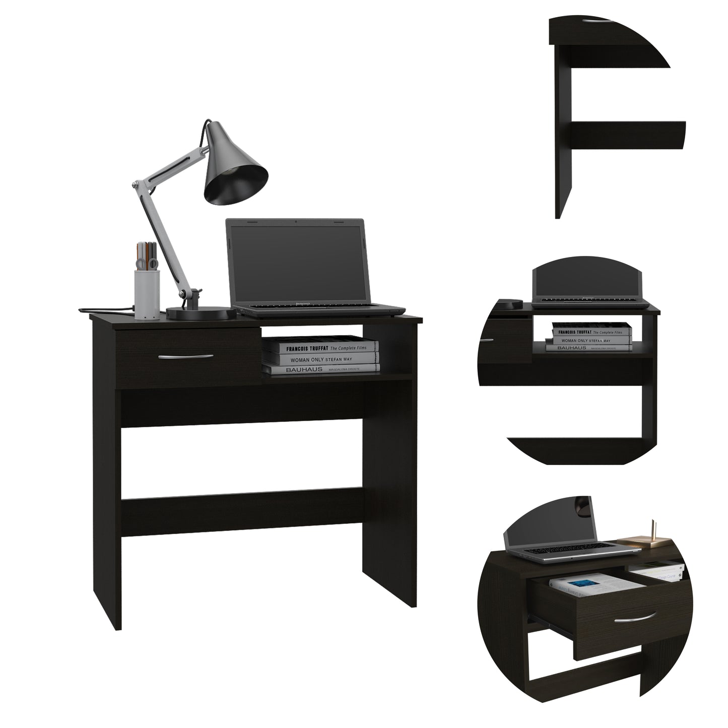 Nottingham 2-Piece 7-Shelf 1-Drawer Home Office Set Black Wengue