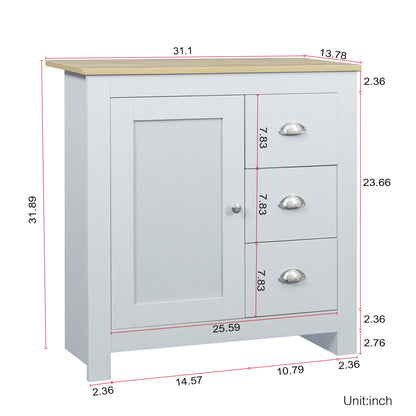 Kitchen Sideboard Cupboard , White High Gloss Dining Room Buffet Storage Cabinet Hallway Living Room TV Stand Unit Display Cabinet with Drawer and 2 Doors