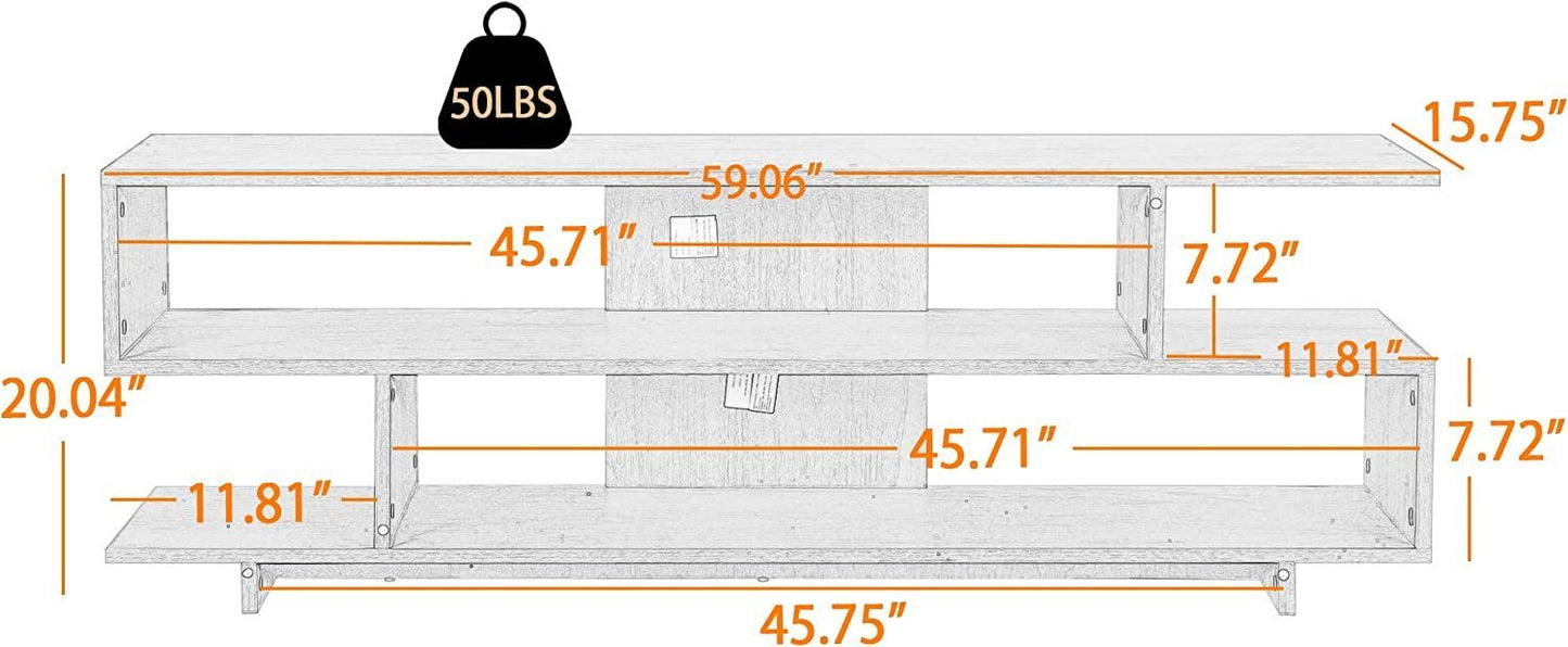 Modern TV Stand for 60" TV, Entertainment Center TV Console with Storage TV Cabinet with Shelves for Living Room Bedroom.