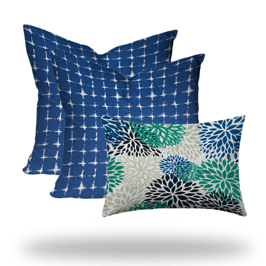 NANI Collection Indoor/Outdoor Lumbar Pillow Set, Zipper Covers w/Inserts