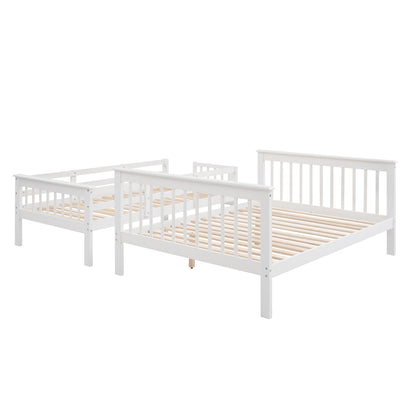 Stairway Twin-Over-Full Bunk Bed with Storage and Guard Rail for Bedroom, White color(OLD SKU :LP000019AAK)