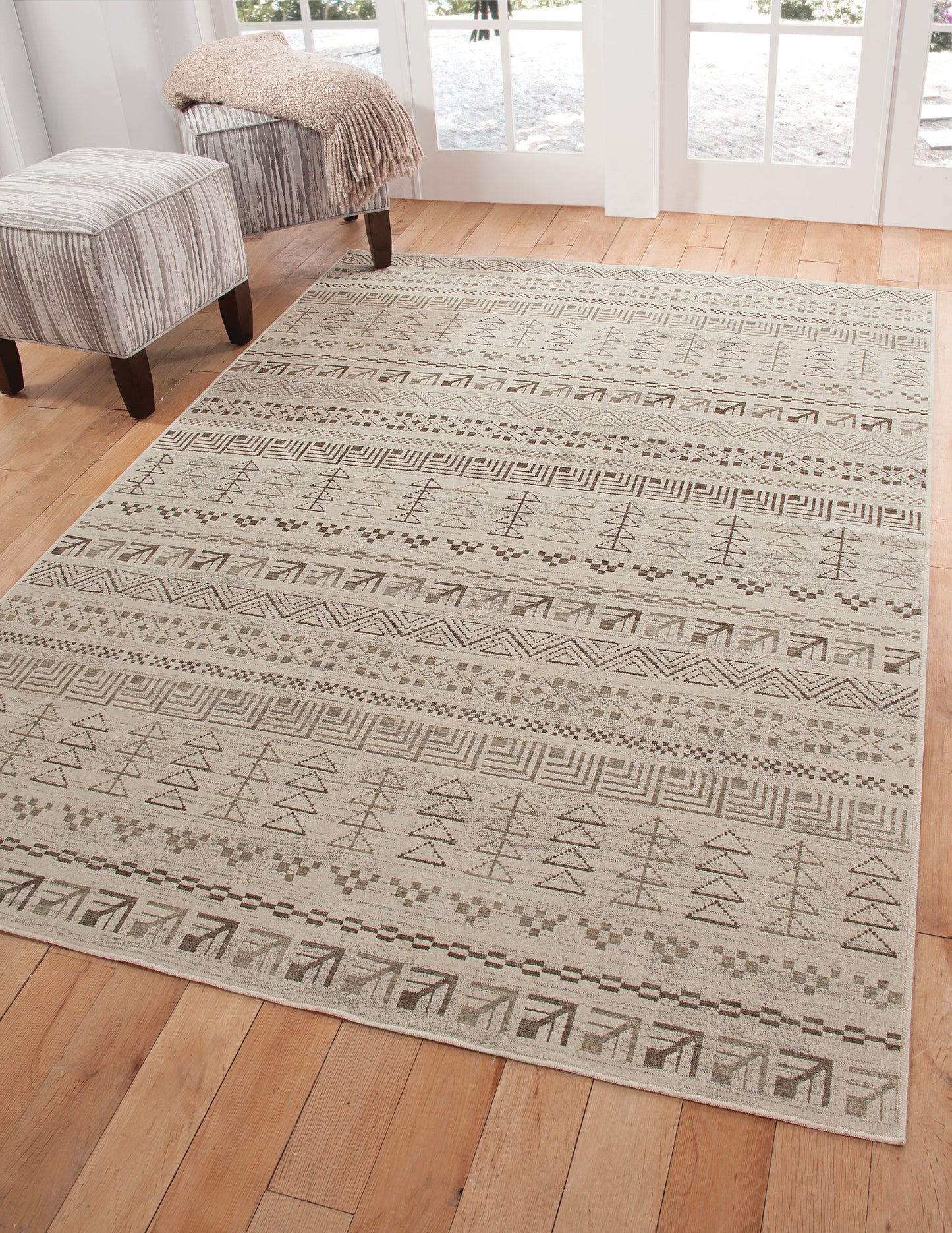 AmbIvory, Brown, and Natural Area Rug 5x8