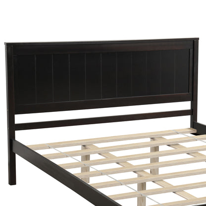 Platform Bed Frame with Headboard , Wood Slat Support , No Box Spring Needed ,Queen,Espresso（OLD SKU:WF191420AAP）