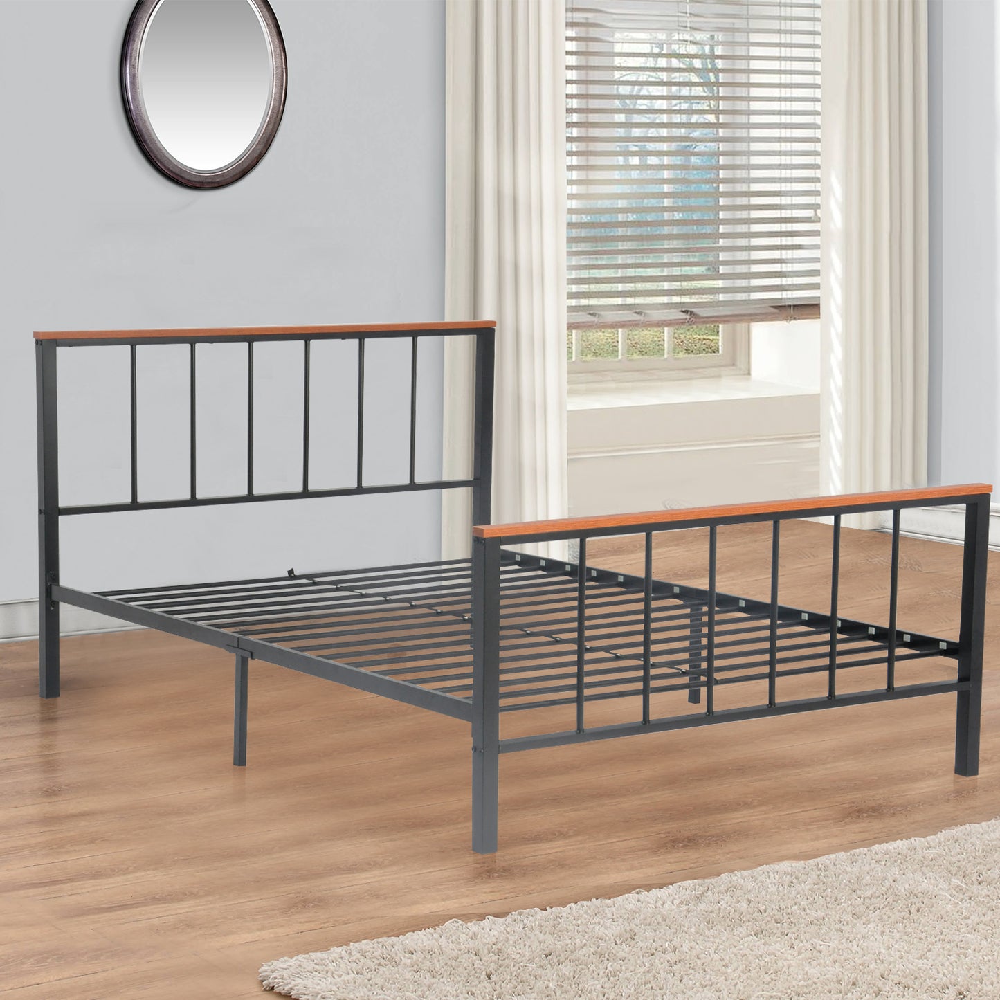 Metal Platform Bed frame with Headboard and Footboard,Sturdy Metal Frame, No Box Spring Needed(Full)