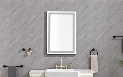 LED Lighted Bathroom Wall Mounted Mirror with High Lumen+Anti-Fog Separately Control