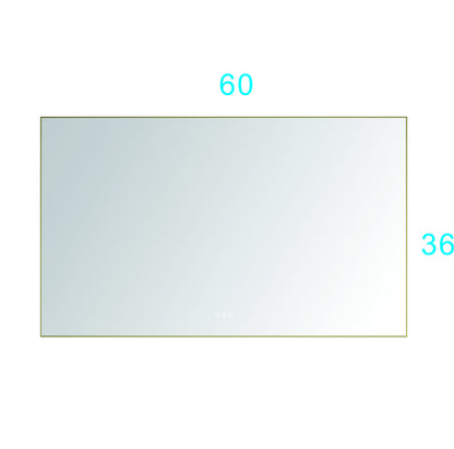 Super Bright Led Bathroom Mirror with Lights, Metal Frame Mirror Wall Mounted Lighted Vanity Mirrors for Wall, Anti Fog Dimmable Led Mirror for Makeup, Horizontal/Verti