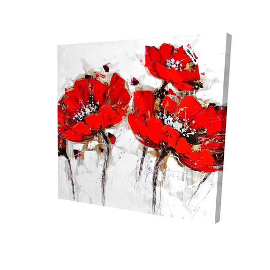 Abstract poppy flowers - 08x08 Print on canvas