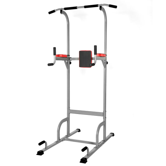 YSSOA Adjustable Dip Stand Power Tower, Home Gym Fitness Equipment, 11-Gear Height Adjustment, 6 in 1 Multifunctional for Whole Body Workout, Black