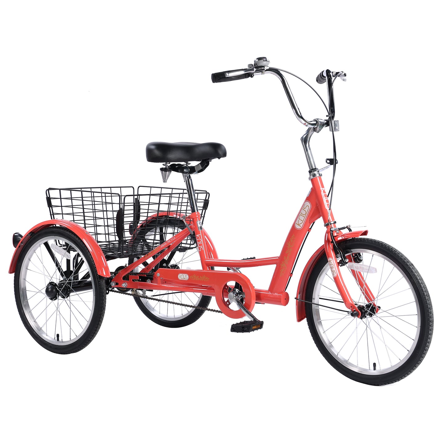 26" European Adult Tricycles 3 Wheel W/Installation Tools with Low Step-Through, Large Basket, Tricycle for Adults, Women, Men