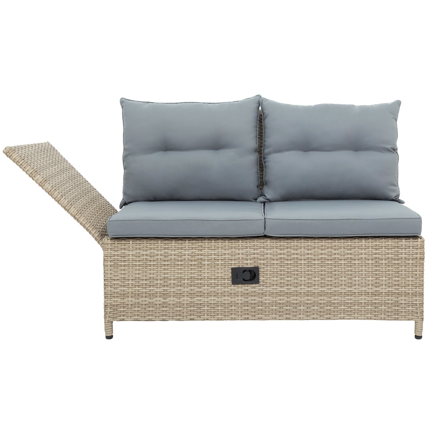 TOPMAX Outdoor Patio 4-Piece All Weather PE Wicker Rattan Sofa Set with Adjustable Backs for Backyard, Poolside, Gray