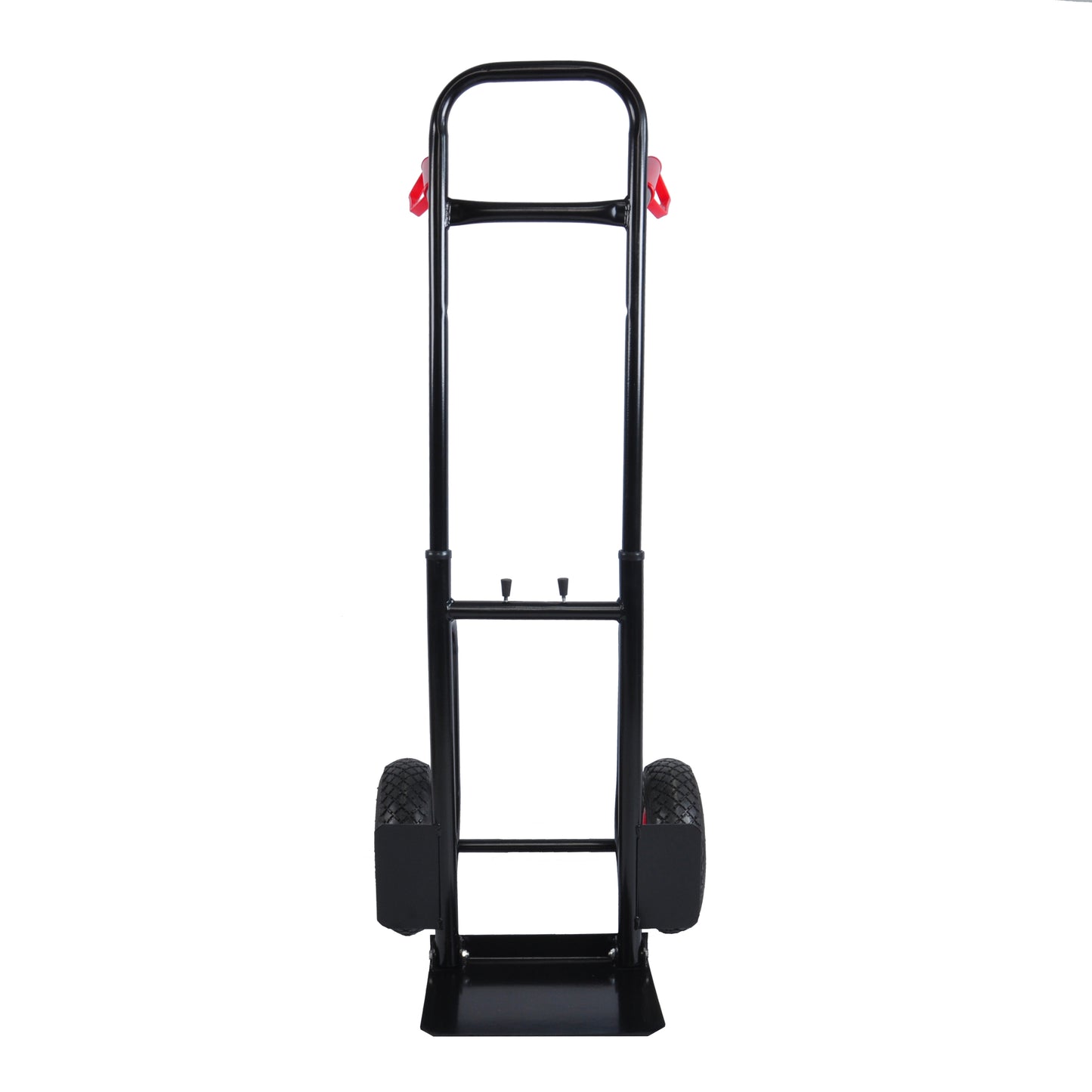 Heavy duty manual truck with double handles 330 lb steel trolley for moving heavy platform truck with 10 "rubber wheels for moving/warehouse/garden/grocery