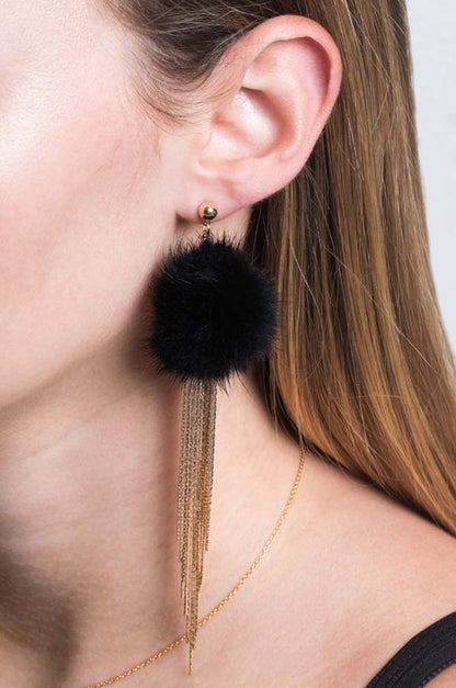 Powder Puff Drop Earrings