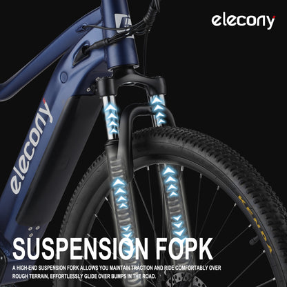 E27179 Elecony Electric 27.5" Adults Bike, Removable Hidden 36V 10Ah Lithium Battery 350W Brushless Motor City Ebike, 20MPH Assist, Disc Brake, 7 Speed System