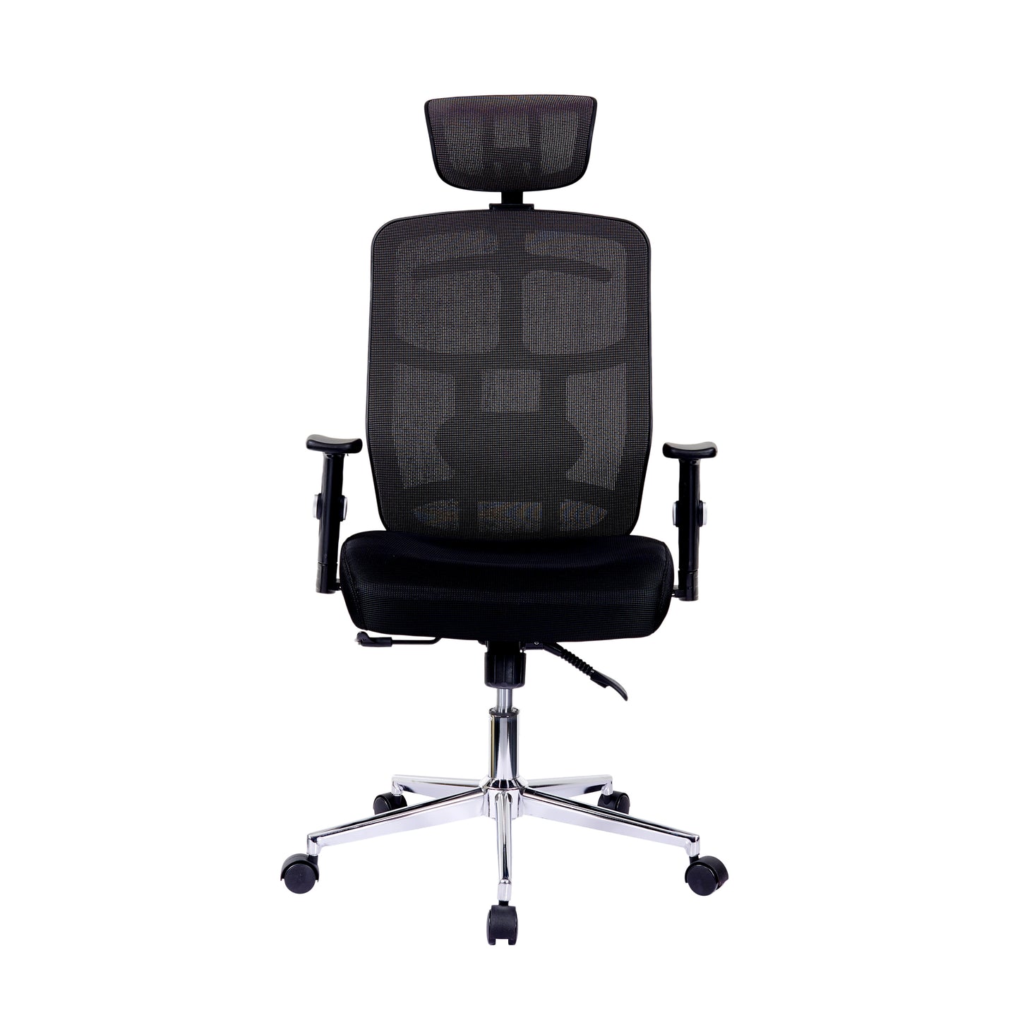 Techni Mobili High Back Executive Mesh Office Chair with Arms, Lumbar Support and Chrome Base, Black