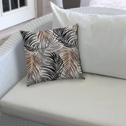 PLUME Black Indoor/Outdoor Pillow - Sewn Closure