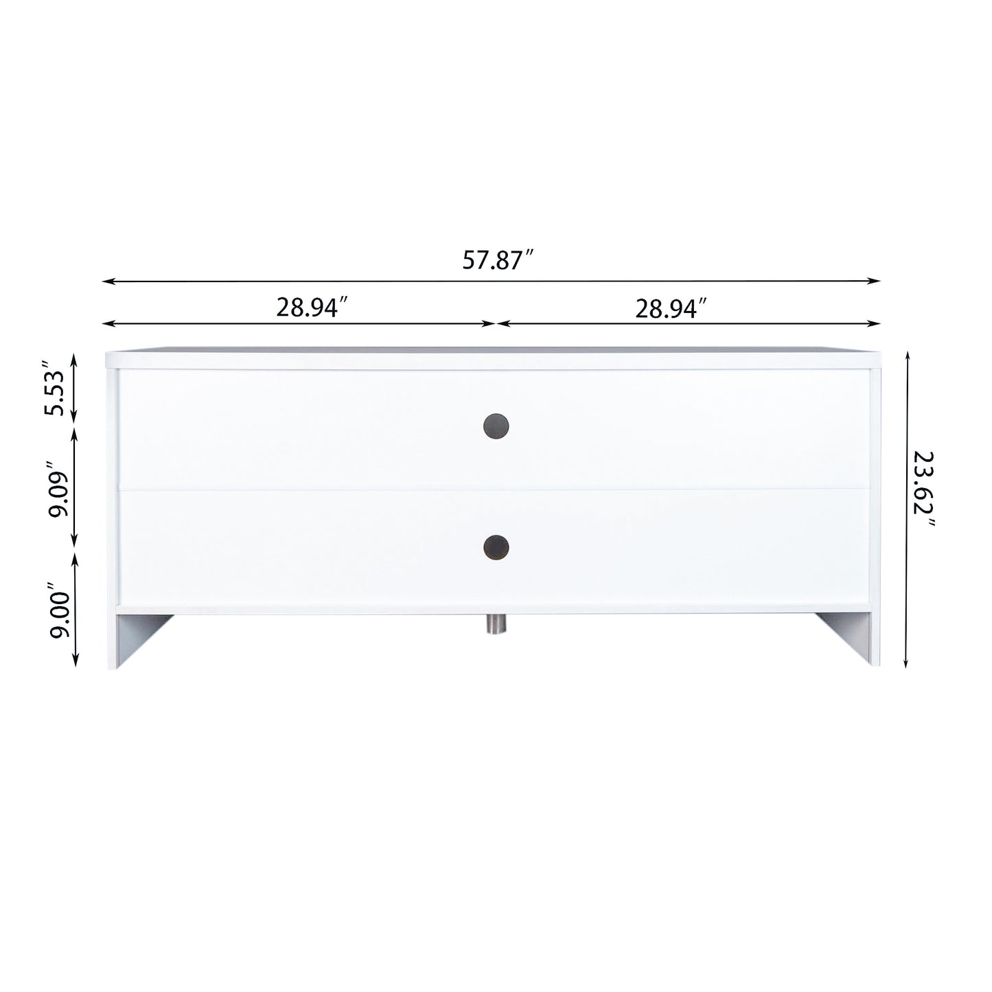 Modern Farmhouse Double Barn Door TV Stand for TVs up to 55 Inches, 58 Inch, White color