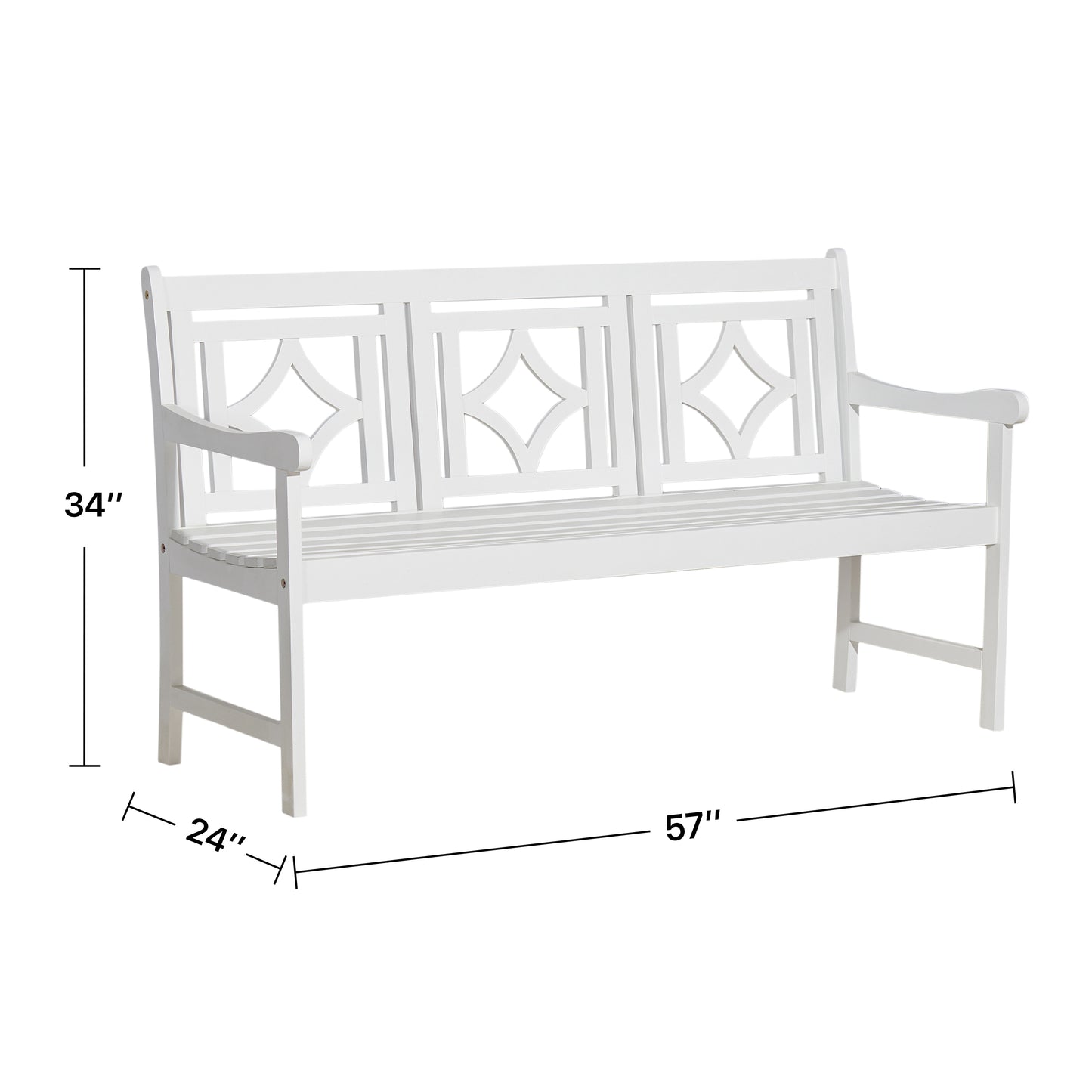 Bradley Outdoor Patio Diamond 5-foot Bench