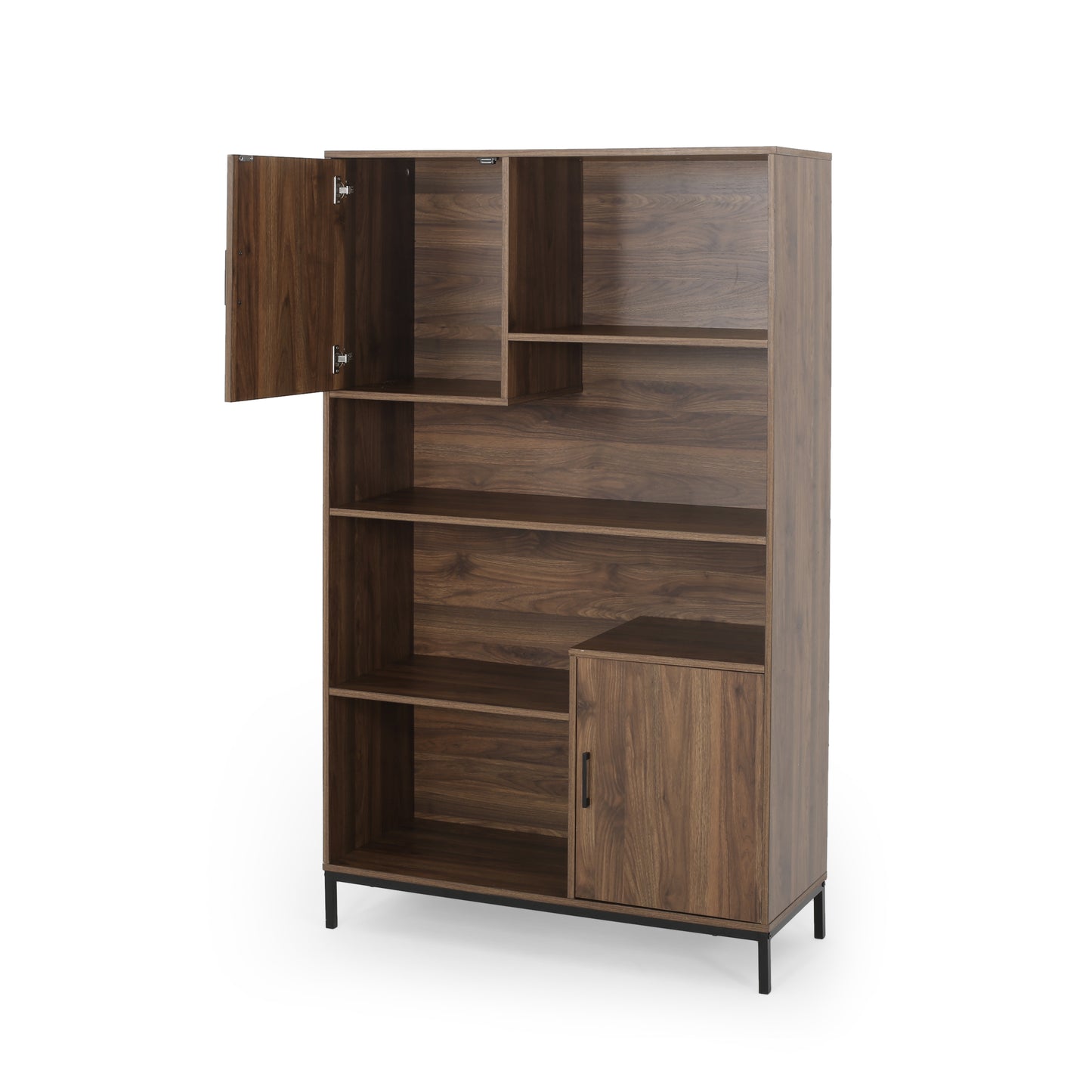 Joaquin bookcase with storage, walnut