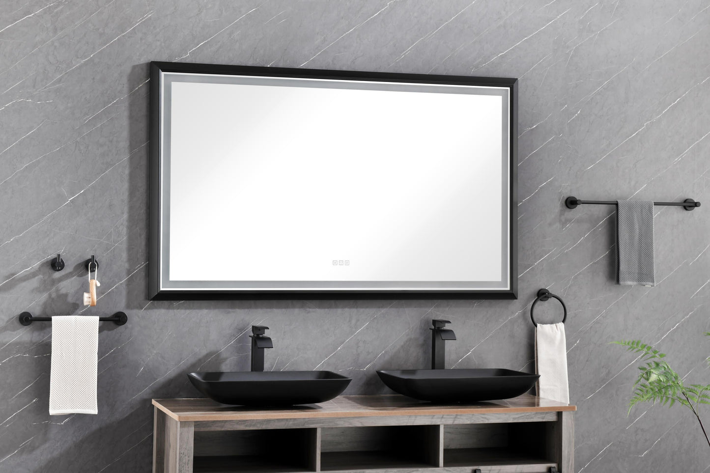 LTL needs to consult the warehouse address72in. W x 36in. H Oversized Rectangular Black Framed LED Mirror Anti-Fog Dimmable Wall Mount Bathroom Vanity Mirror