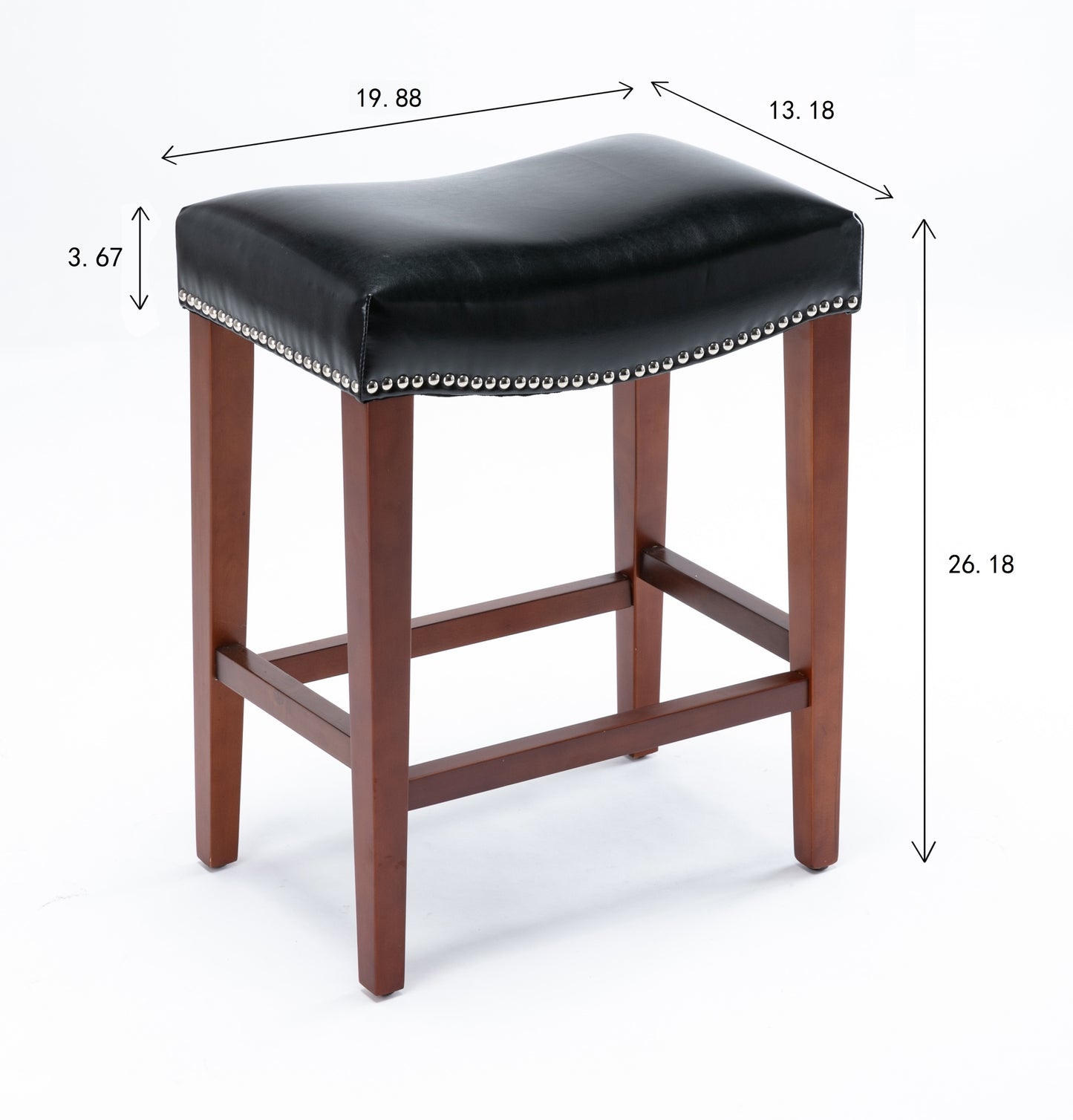 Blue Leather Barstool 2 pcs Set