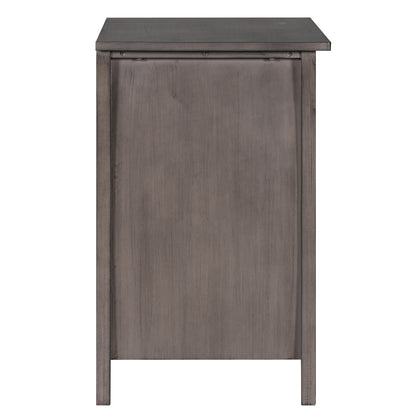 Multifunctional Storage Nightstand with 2 Drawers and an open cabinet,Grey