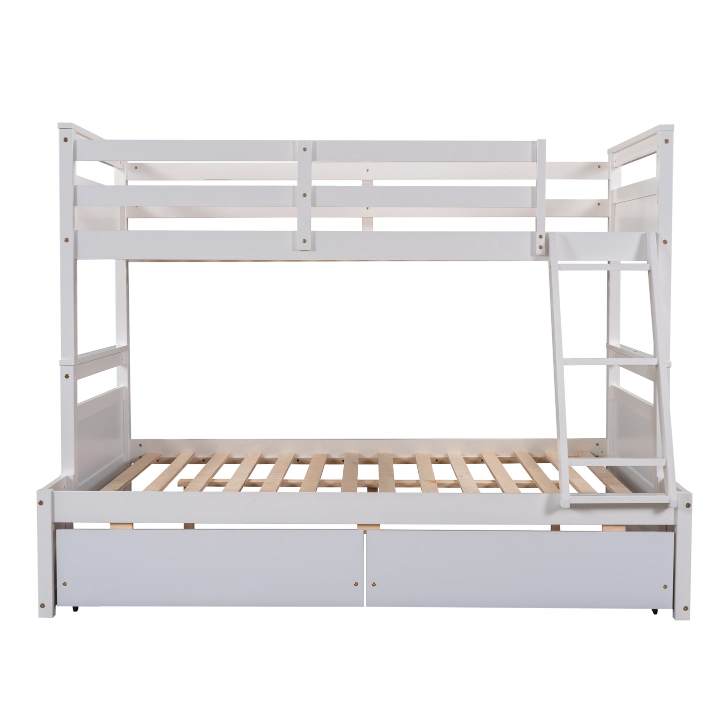 Twin over Full Bunk Bed with Storage - White(OLD SKU :LP000022AAK)