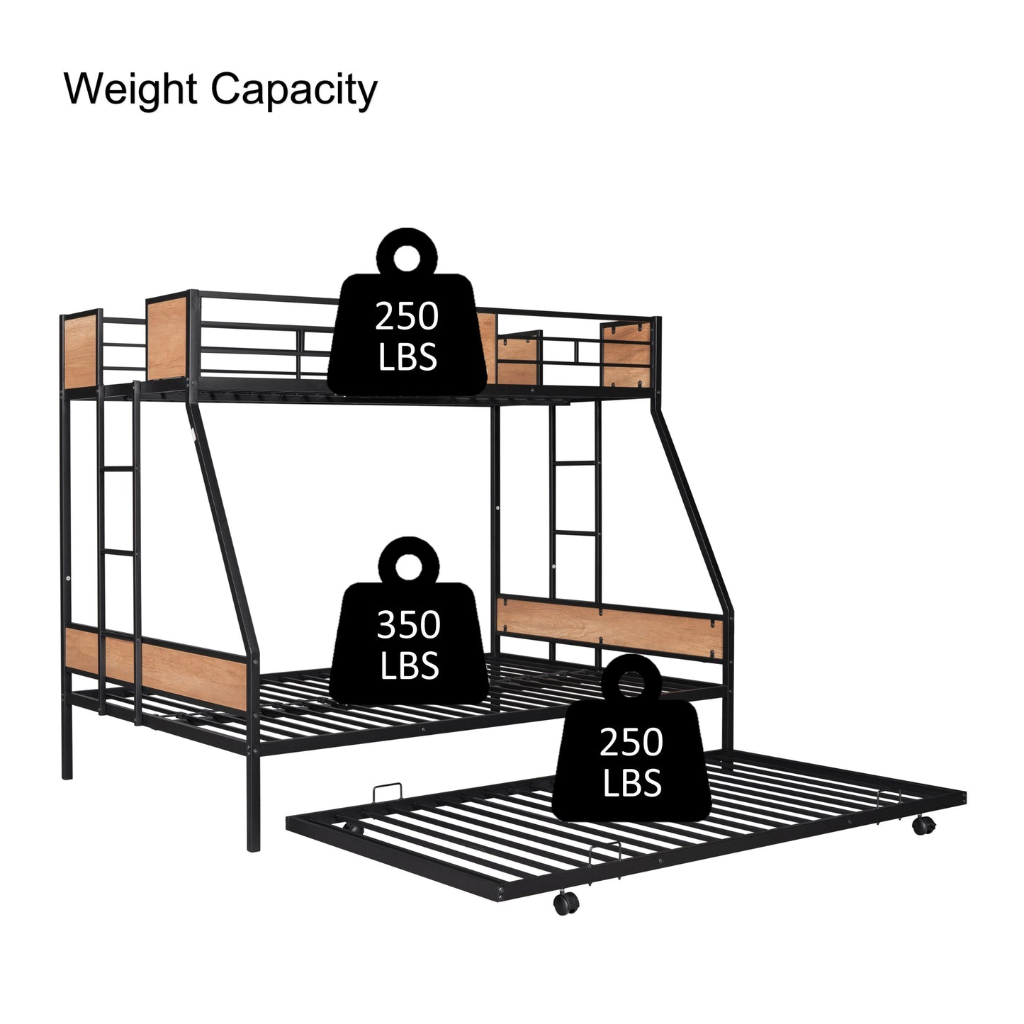 TWIN OVER FULL BUNK WITH TRUNDLE (old sku: W42737495)