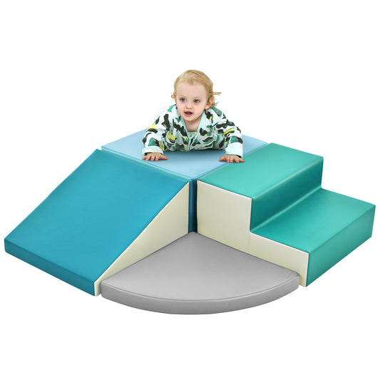 Soft Climb and Crawl Foam Playset, Safe Soft Foam Nugget Block for Infants, Preschools, Toddlers, Kids Crawling and Climbing Indoor Active Play Structure