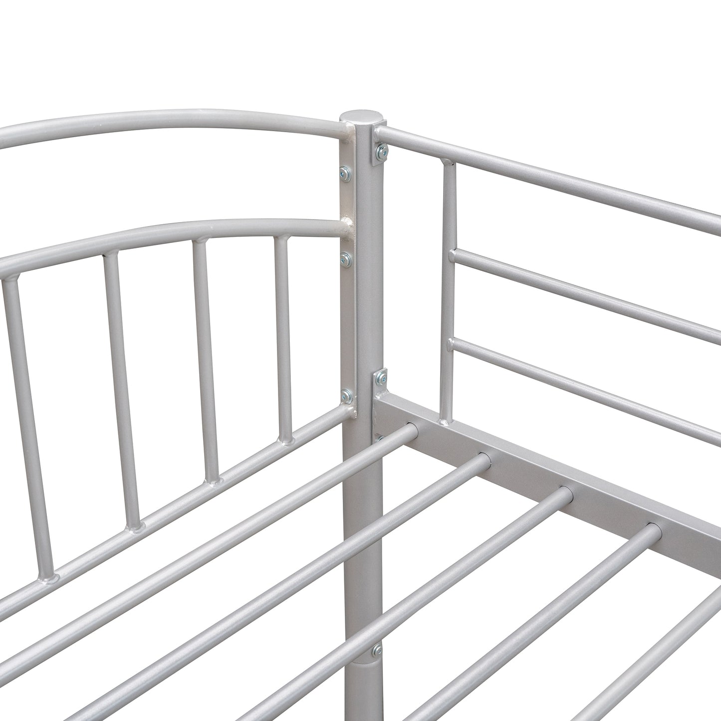 Twin Over Twin Metal Bunk Bed,Divided into Two Beds(Silver)（OLD SKU:MF280424AAN）