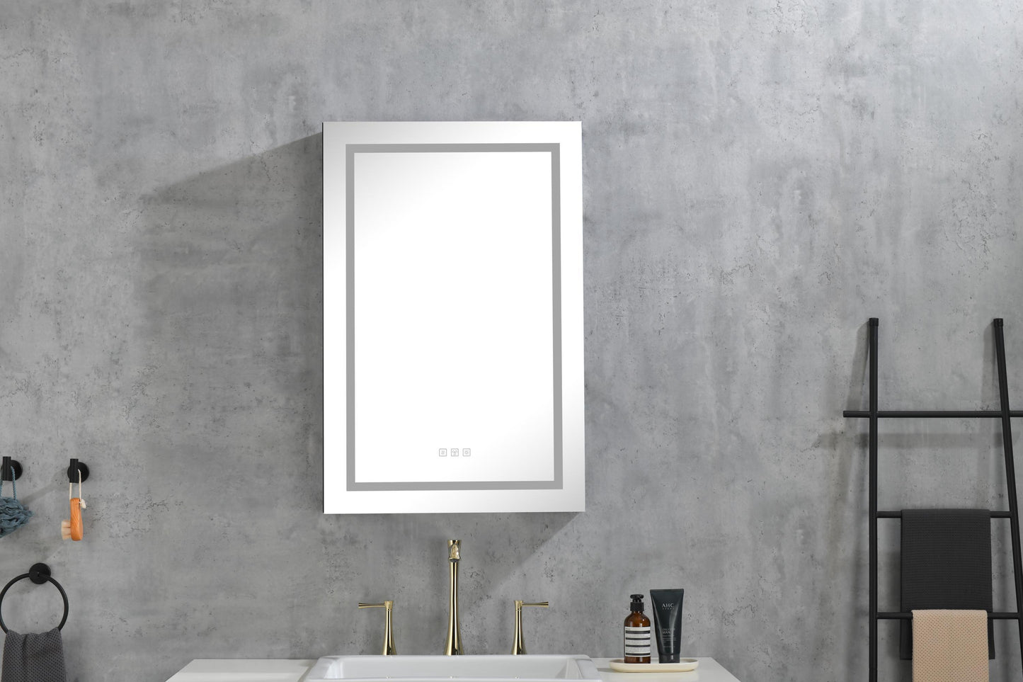 LED Lighted Bathroom Medicine Cabinet with Mirror, Surface Lighted Medicine Cabinet,Dimmable,Adjustable Shelves,Intelligent Switch Medicine Cabinet, Aluminum Frame,Right opening door