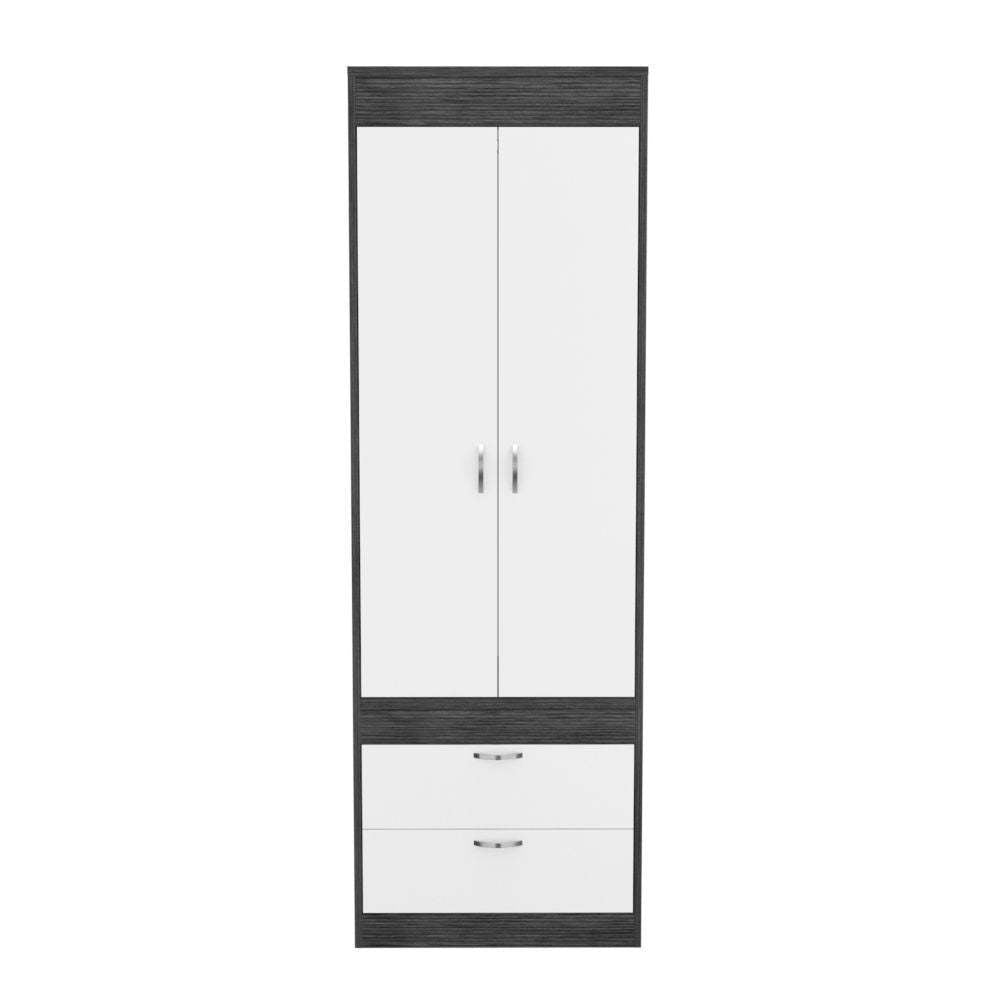 Willow Grove 2-Drawer Armoire Smokey Oak and White