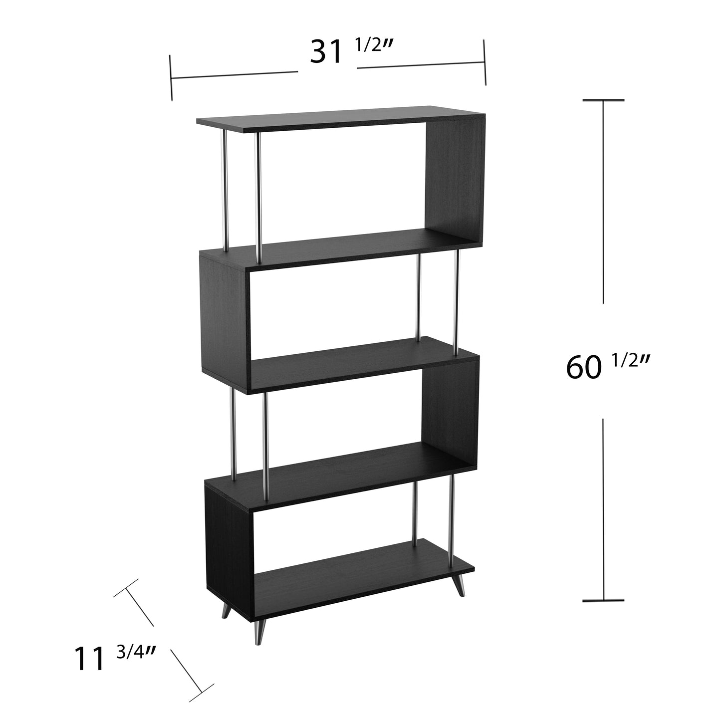 Beckerman Asymmetrical Etagere - Black