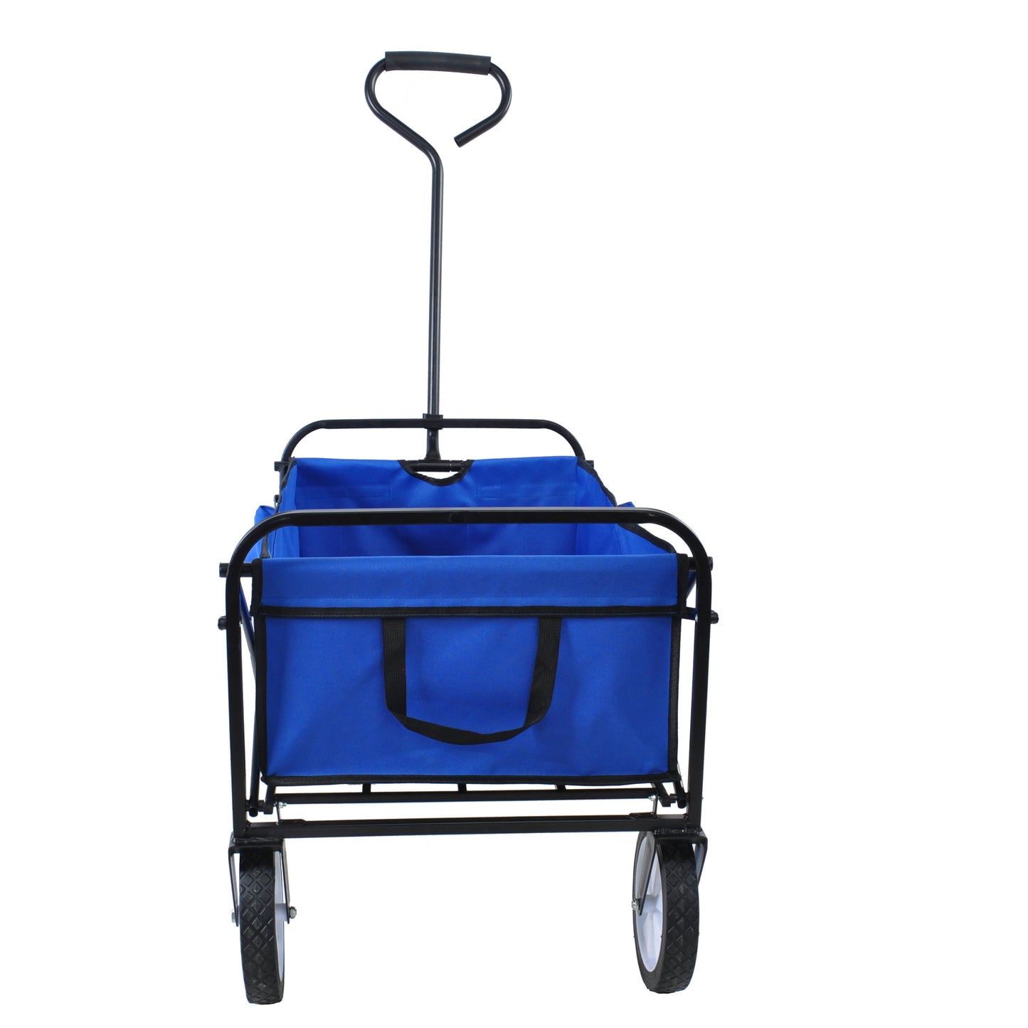 Folding Wagon Garden Shopping Beach Cart (blue)